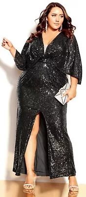 City Chic Luxe Sophia Size S Sequin Dress (16) BNWT $399 • $249