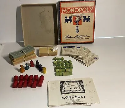 Vintage 1935 MONOPOLY Board Game Parker Brothers Wood Pieces - No Game Board • $50