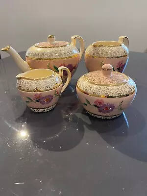 Lingard Sadler Pink Gold  Teapot  Large Jug Milk Jug Sugar Bowl • £79.99