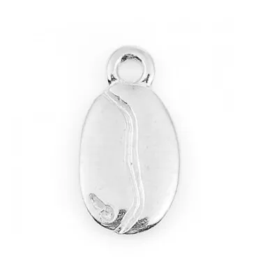 Silver Plated Charms Coffee Bean 13mm X 7mm 10pcs SP43 • £2.50