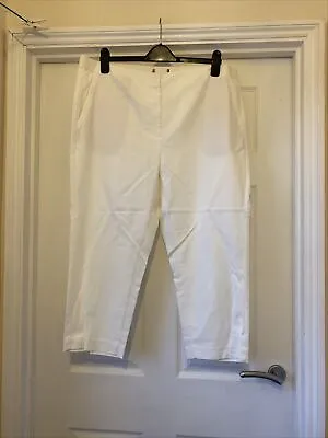 M&S Cream White Cropped Chino Trousers Size 22 • £10