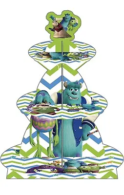 Monsters Inc Cupcake Stand 3-Tier Dessert Stand Monsters Themed Party Supplies • $7.49