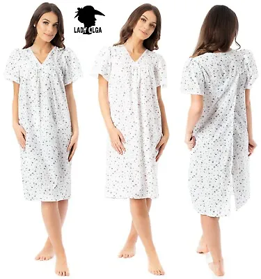 £14.99 • Buy NEW Ladies INCONTINENCE OPEN BACK Poly Cotton Nightdress Nightie Hospital Gown