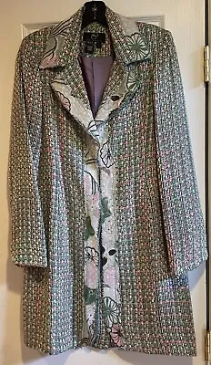 Vintage 90’s Y2K Tweed Boucle Jacket Size 2 True Meaning Floral Coat • $40.99