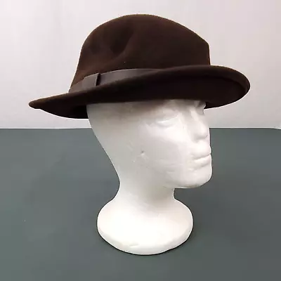 Makins Hats Men’s Brown Felt Fedora Hat Size Large Made In USA Vintage • $17.35