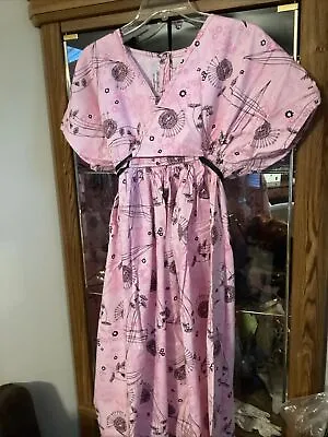 Hot Mama Gowns Womens Ladies Pink Hospital Maternity Nursing Gown Size Small • £14.25