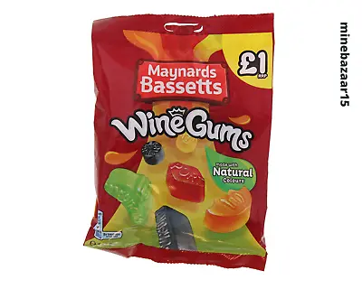 Maynards Bassetts Wine Gums £1 Sweets Bag (165g ) Pack Of 12 | UK Free Dispatch • £15.49