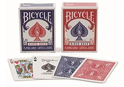 Bicycle Mini 2 Deck Set Red & Blue Playing Cards 2.5 X 1.75 Miniature Small Tiny • $5