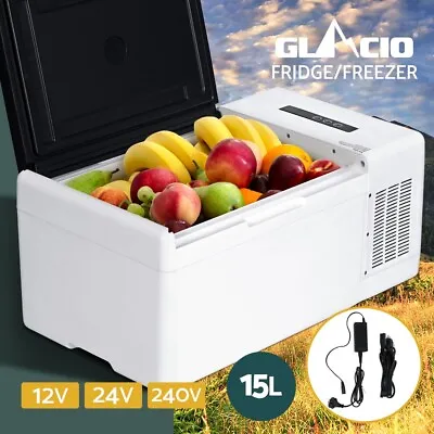 Glacio Portable Fridge 15L Mini Freezer Cooler Camping Caravan 12V/24V/240V • $179.95