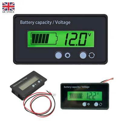 £10.20 • Buy Lead Acid Battery Capacity Guage Level Backlit Indicator Meter Voltameter UK