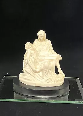 Vintage G. Ruggeri Carved Figurine Pieta Mary And Jesus Black Resin Base ITALY • $17.99