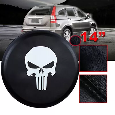 14  Skull Spare Wheel Tire Cover Heavy Duty Leather Vinyl For Trailer RV Camper • $14.67