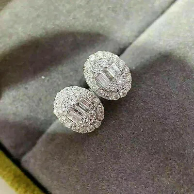 1Ct Round Cut VVS1 Diamond Stud Push Back Earring 14K White Gold Finish • $104.99