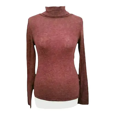 Soft Jersey Top Size 16 Roll Neck Stretch Red Burgundy Warm Base Layer BNWOT • £11.53