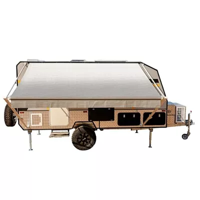 RV Awning Retractable Manual Canopy Complete Kit Hand Crank Trailer Camper 10 Ft • $552.94