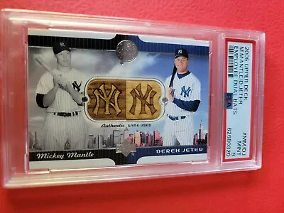 Mickey Mantle DEREK JETER GAME USED BAT CARD GRADED PSA MINT 9 2005 EMPLOYEE • $799.95