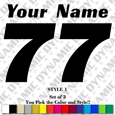 Motocross Number Plate Decals Custom Name Mx Stickers Atv Bmx Race Dirt Bike Car • $14.95