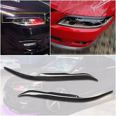 Real Carbon Fiber Eye Lid Brow Eyelid Headlight For Mazda 3 Mazda3 Sedan 2003 08 • $49.99