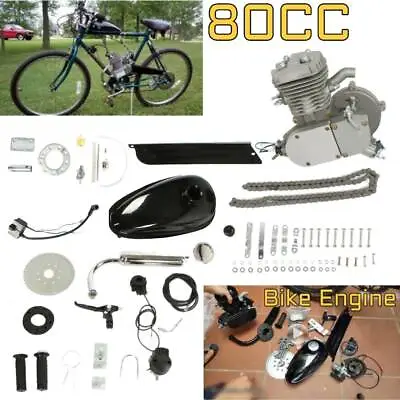 $105.99 • Buy 80cc 2-Stroke Bike Cycling Motorized Bicycle Engine Motor Kit Muffler Petrol Gas