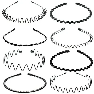 8 Pcs Metal Headbands For Men Women Hair Band With Teeth Mens Hair Bands Zig Zag • $11.99