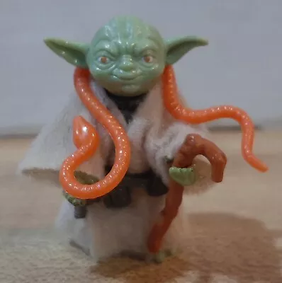 VINTAGE 1980 Star Wars YODA W/ Orange Snake & Walking Stick ~ Complete Original  • $89.98