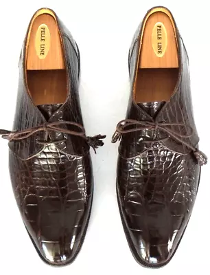 NEW & RARE! $1000+ MEZLAN Brown Genuine Alligator Crocodile Loafers Boots Shoe 9 • $499.99