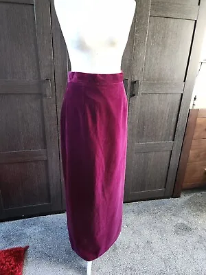 Marion Donaldson Purple Velvet Maxi Skirt Size 10  Victoriana Steampunk Vintage  • £35