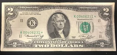 1976 * STAR NOTE $2 TWO DOLLAR BILL RARE Low Serial Number K00406231* Circulated • $28.35