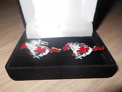 Ford Mustang Canada Canadian Flag Logo New Licensed Gift Boxed Cufflinks Set • $15.99