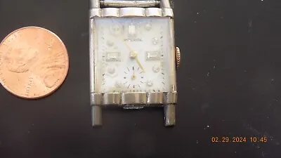 Vintage Antique WORKING Imperial Watch Art Deco  Curvex Style PRISM CRYSTAL GF • $14.99