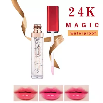 24K Gold Mood Changing Color Changing Magic Clear Lip Gloss  US Seller  • $4.24