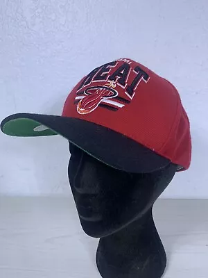 Miami Heat NBA Mitchell & Ness Mens Adjustable Snapback Cap - Red & Black • $9.99