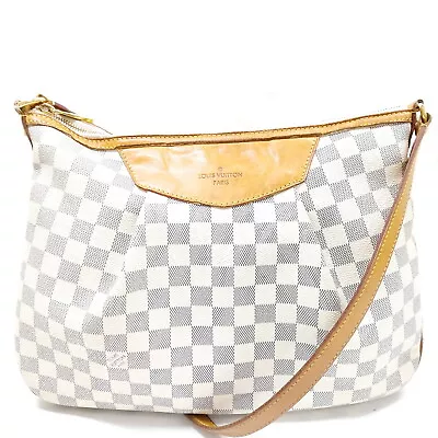 Louis Vuitton LV Shoulder Bag N41112 Siracusa MM White Damier Azur 431427 • $1.04