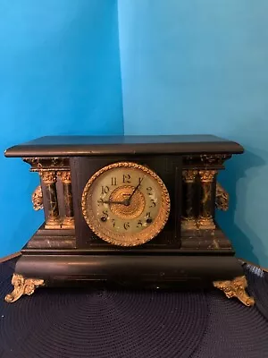  Adrian  E. Ingraham Mantle Clock With Faux Marble And Chimes (c. 1911) C • $31