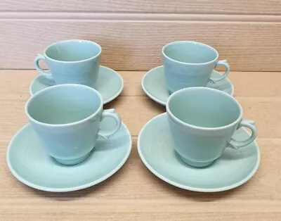 Woods Ware Beryl Small Cup And Saucer Set Of 4 Espresso Coffee Vintage Utility • £15