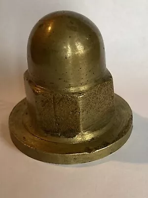 Vintage USN Mark V Diving Helmet Pump Brass Part Huge NUT Fitting Morse Schrader • $39