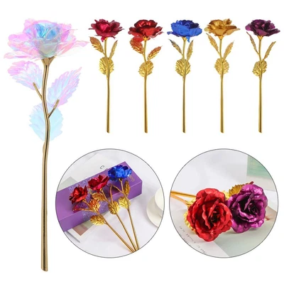 $9.57 • Buy Gifts Handcraft Dipped Long Stem Valentine's Day Gift 24K Gold Foil Rose Flower