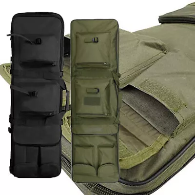 2024 Tactical Rifle Bag Molle Double Air Rifle Gun Shotgun Padded Case Backpack • £18.99