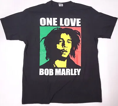 BOB MARLEY T-shirt ONE LOVE Rasta Reggae Legend Tee 100% Cotton Men's Black New • $17.95