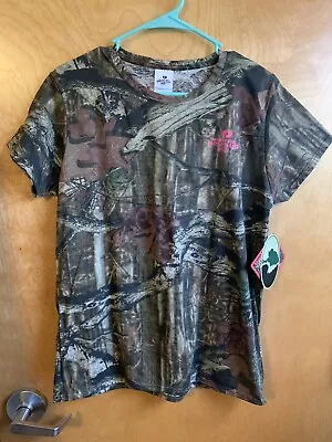 NWT Mossy Oak Break-Up Infinity Camo Pink Logo Tee Size L • $10.99