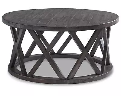 Signature Design By Ashley Solid Wood Pine Coffee Table Weathered Gray Finish • $294.99