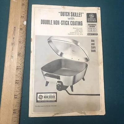 General Electric GE Skillet Dutch Vintage Model C 129T Instruction Manual • $12