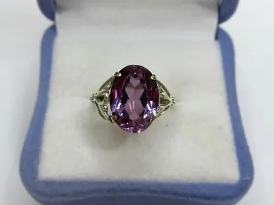 Vintage Russian Soviet Sterling Silver 875 Ring Alexandrite Women's Jewelry 6 • $185