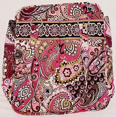 Vera Bradley Tote Shoulder Bag Very Berry Paisley Pink Plum Green  RARE!! • $13.99