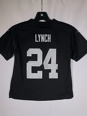 Marshawn Lynch #24 Oakland Raiders NIKE Black Home Jersey Toddler MEDIUM 5/6 • $99.99