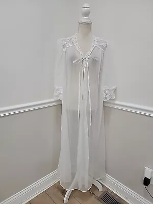 VTG Peignoir Nightgown Robe Val Mode Nylon/Bridal / Chiffon/Extra Sheer/ • $8.50