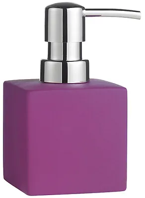 £6.29 • Buy Designer Soap Dispenser Purple Ceramic Square Soft Touch Square Rectangular