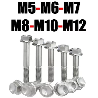 M5 M6 M7 M8 M10 M12 Titanium DIN 6921 Hex Head Flange Bolt Screw Fastener • $3.85