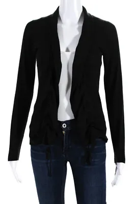 D. Exterior Womens Black Cashmere Open Front Drawstring Cardigan Size S • $34.01