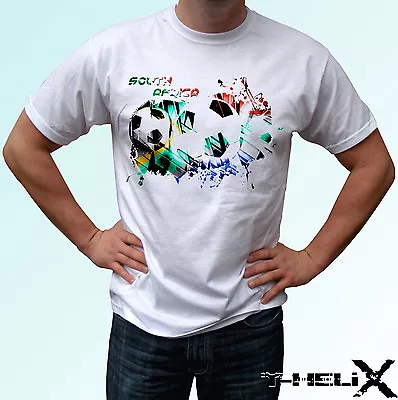 South Africa Football Flag - White T Shirt Top - Mens Womens Kids Baby Sizes • £9.99